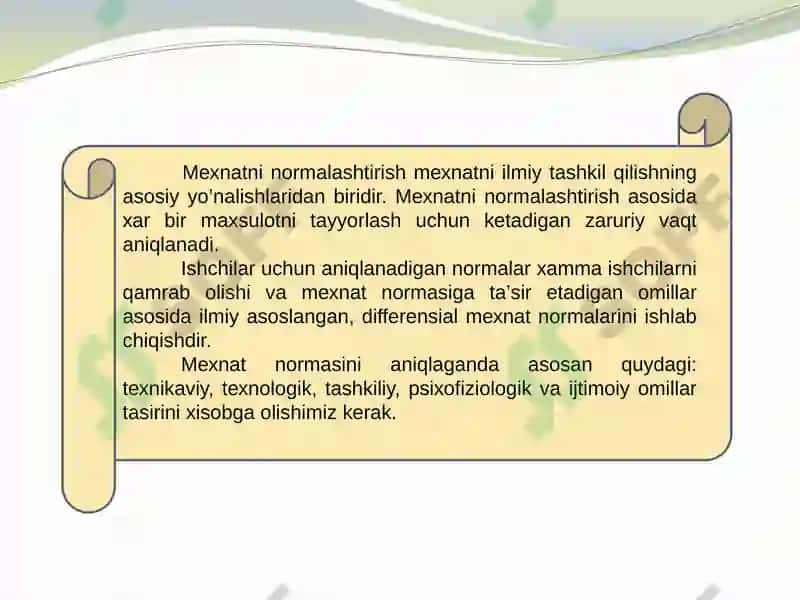 Mehnatni tashkilotish va me'yorlash 3