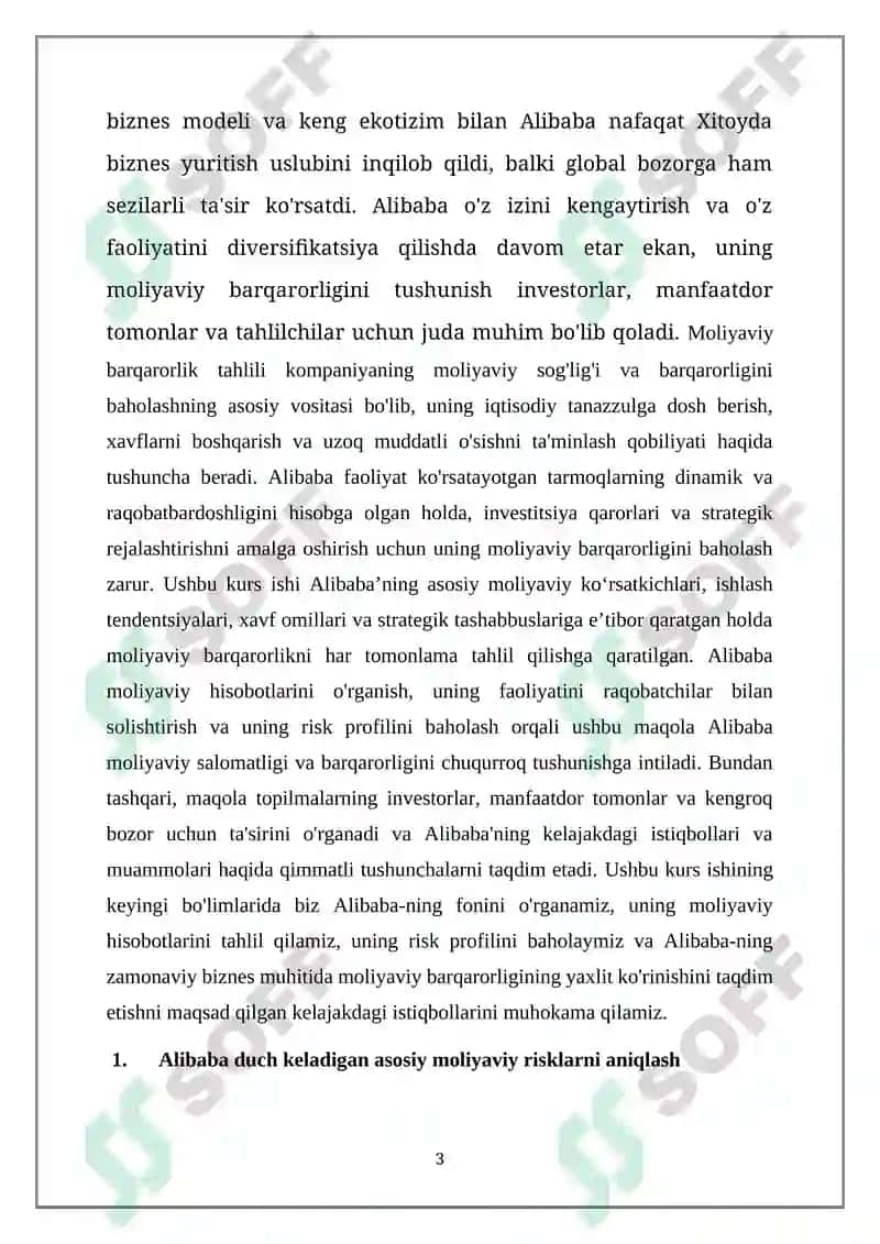Alibaba kompaniyasining moliyaviy barqarorlik tahlili 3