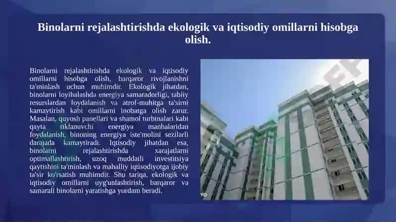 Binolarning Hájmiy-Rejaviy va Konstruktiv Yechimlari 3