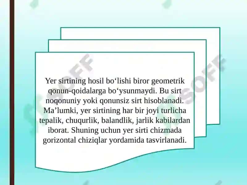 Topografik sirtlar bilan ko’p yo’qlarning o’zaro kesishuvi 3