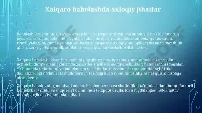 Talis Xalqaro baholash dasturi 3