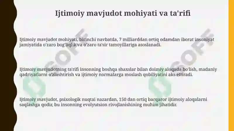 Ijtimoiy mavjudot 3