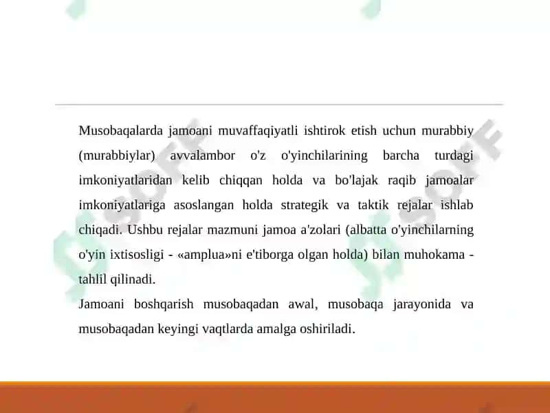 jamoani musobaqaga tayyorlash va uni boshqarish 3