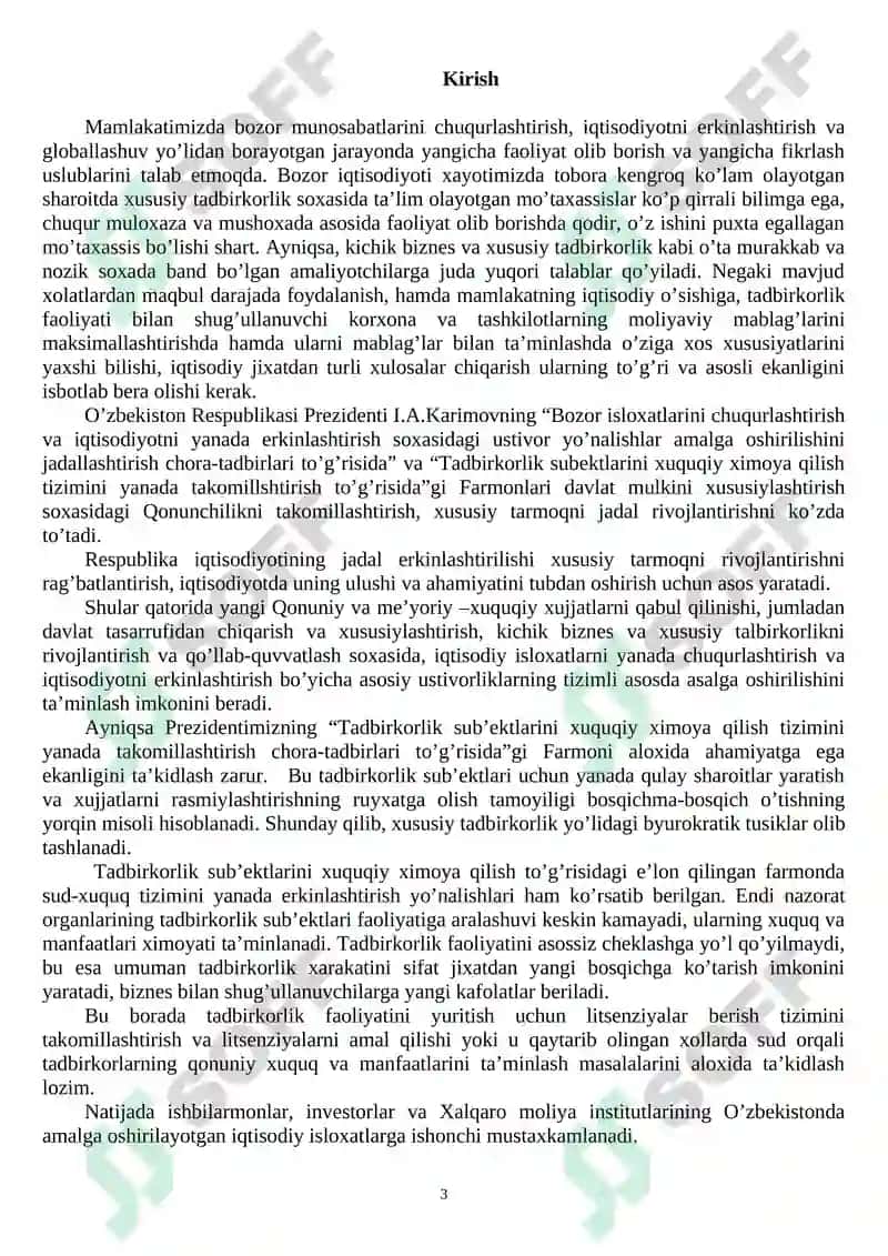 Tadbirkorlik asoslari 3