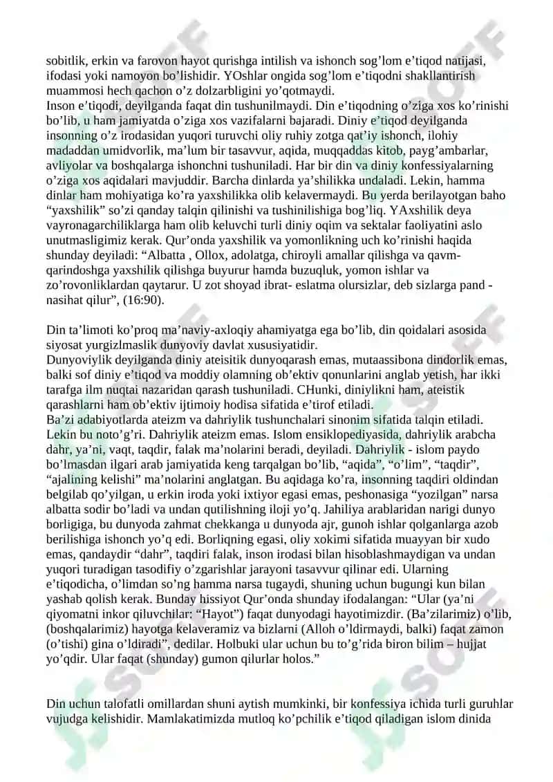Dunyoviylik dahriylik emas 3