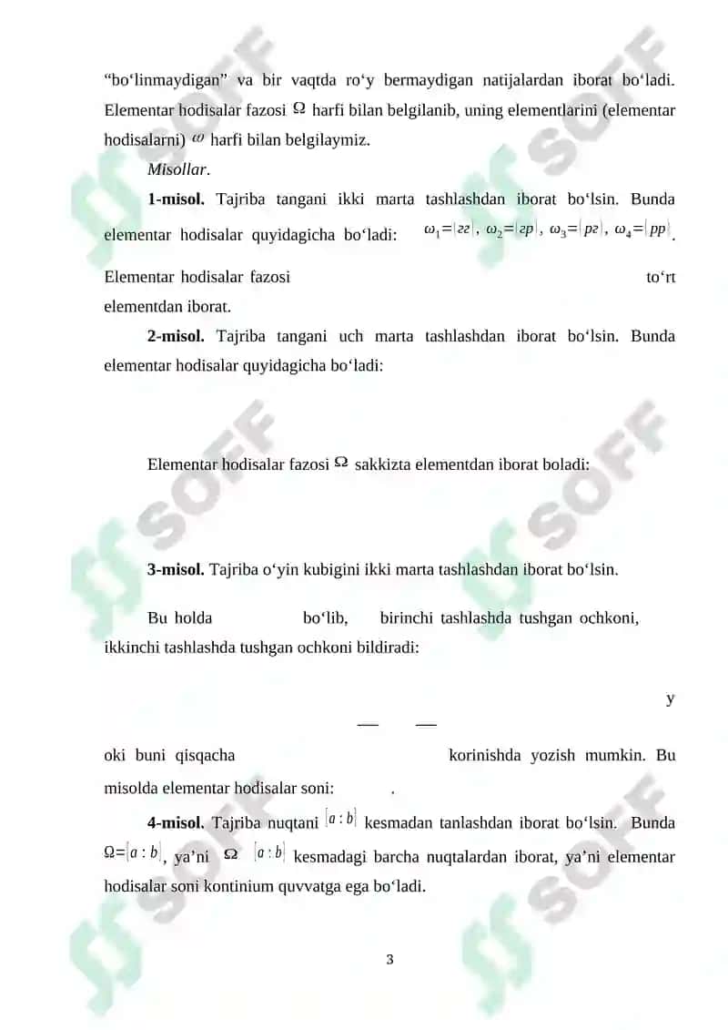 Ehtimollar nazariyasi 3