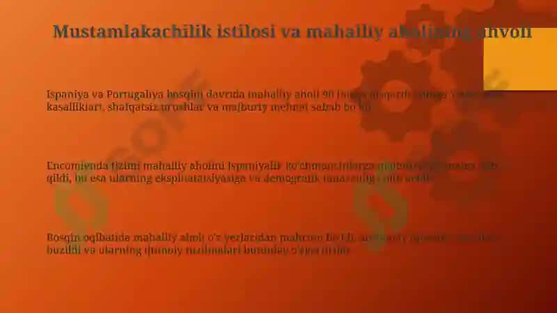 Lotin Amerikasi mustamlakachilik zulmi ostida 3