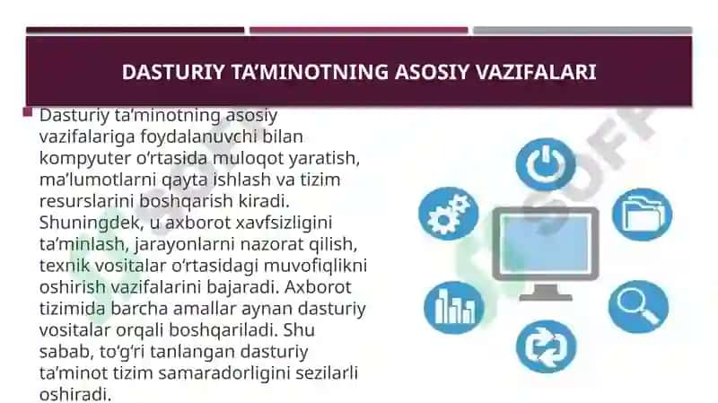 Dasturiy taminotning asosiy vazifalari va vositalari 3