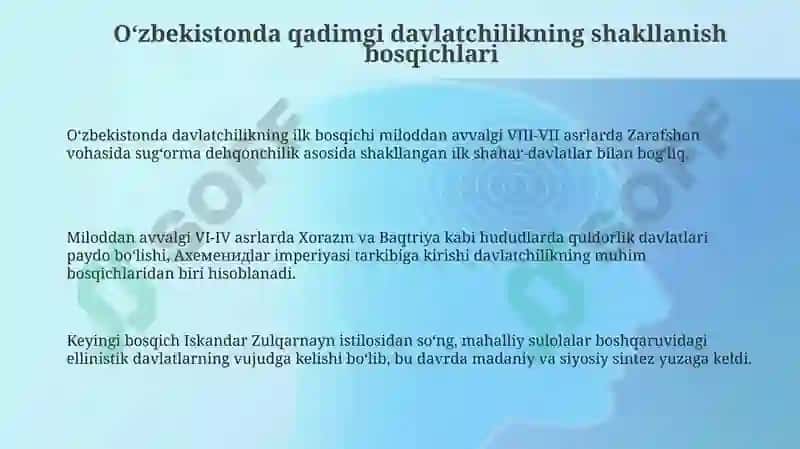 Oʻzbekiston da antik davr davlatchiligi 3