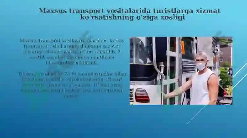 Maxsus transport vositalarida turistlarga xizmat ko'rsatish 3