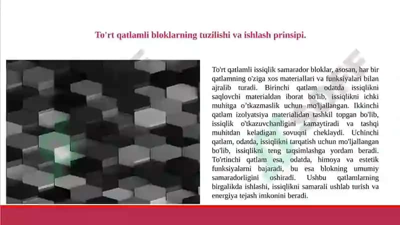 To'rt qatlamli issiqlik samarador bloklar 3