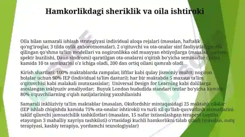 Bolalarni samarali inkilyuziv ta'lim olish 3
