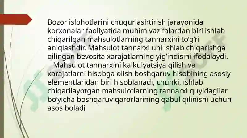 Buyurtmali kalkulyatsiya qilish usuli 3