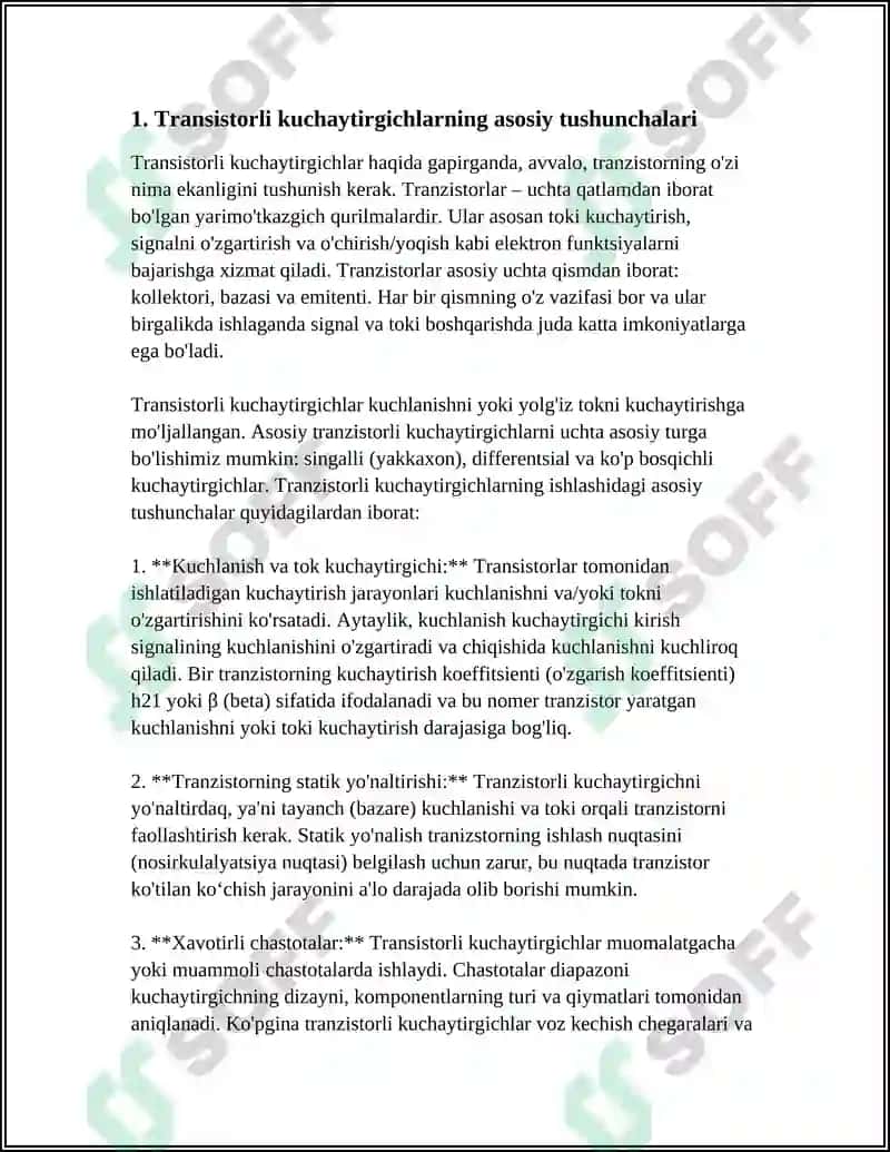 TRAZISTORLI KUCHAYTIRGICHLAR 3