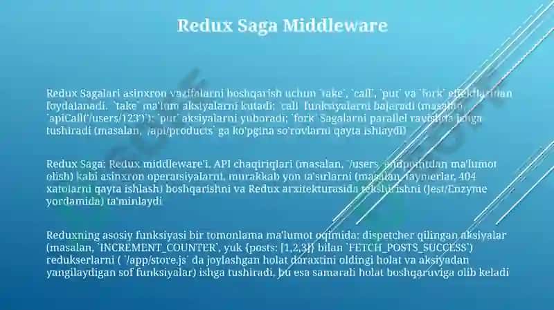 Redux: state management - funksional imkoniyatlarini yoriting 3