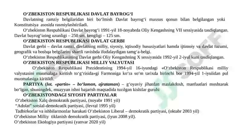 O‘ZBEKISTON RESPUBLIKASI KONSTITUTSIYASI 3