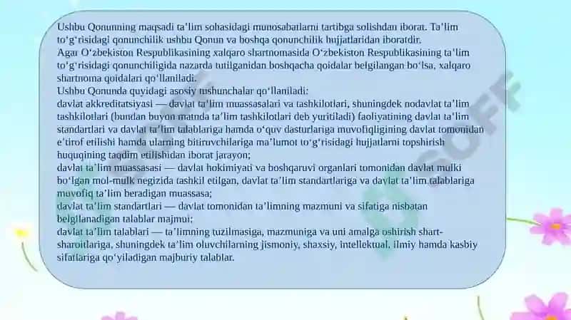 Maktabgacha ta’limning me’yoriy asoslari 3