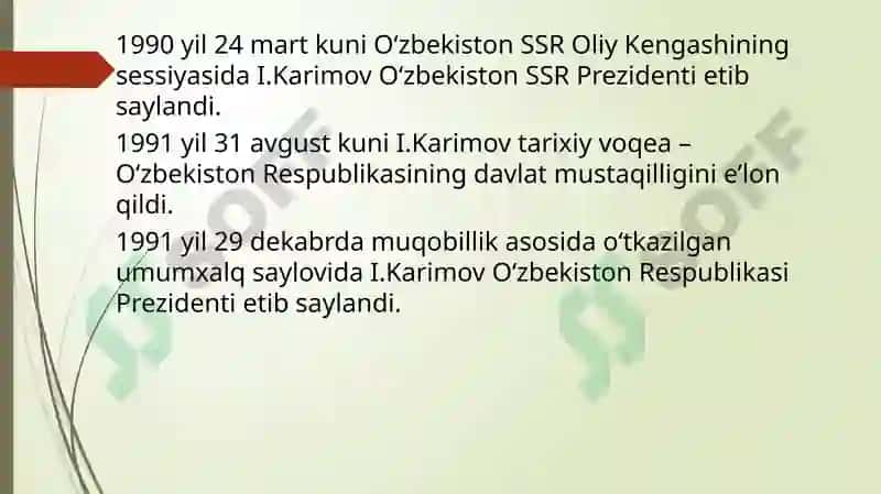 Islom Karimovning hayoti 3