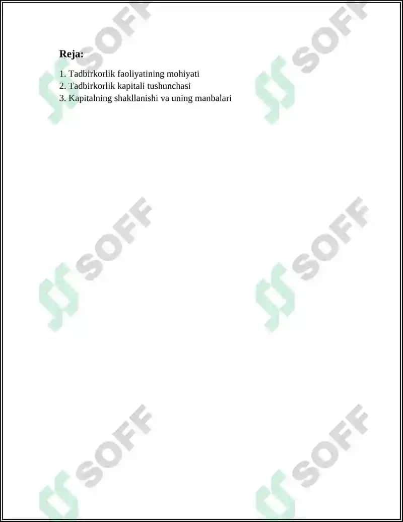 Tadbirkorlik faoliyatining mohiyati 3