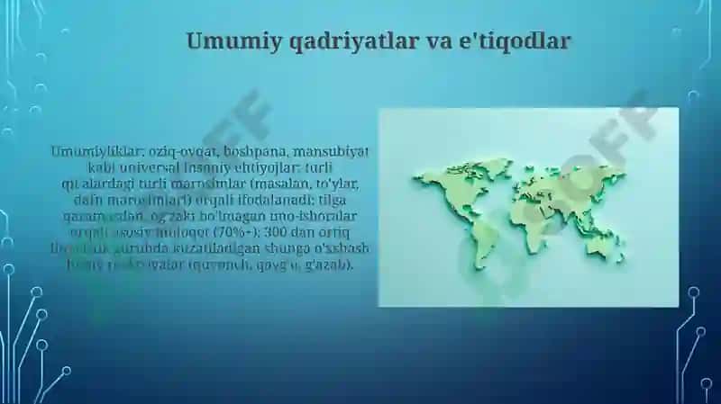 Umumiy qadriyatlar va e'tiqodlar 3