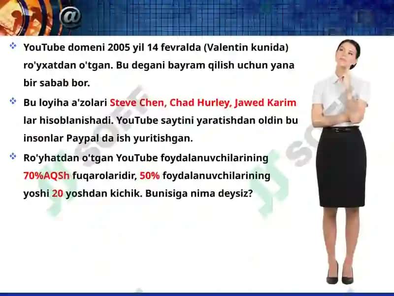 You tube ijtimoiy tarmog`i 3