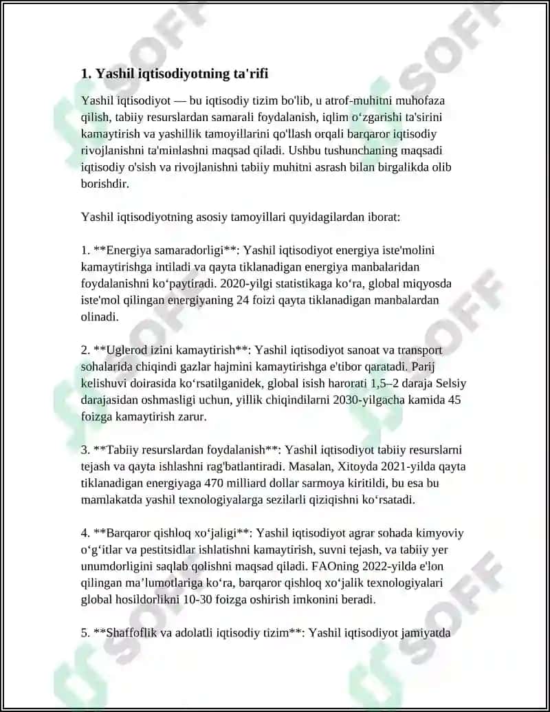 Yashil Iqtisodiyot Haqida 3
