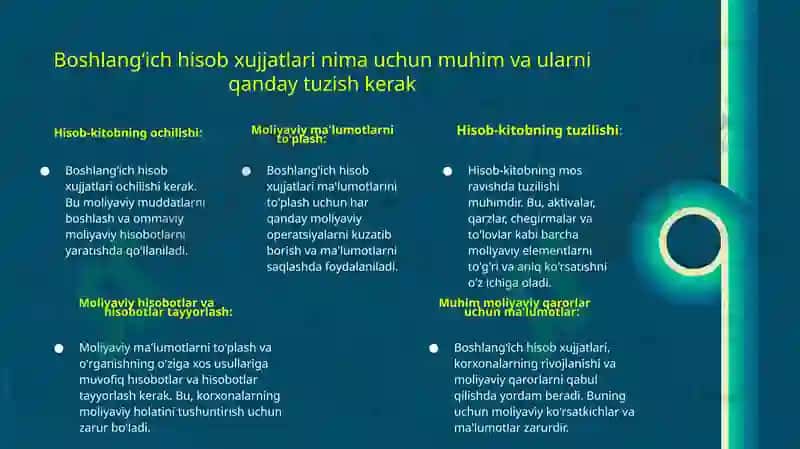 Boshlangʻich Hisob Xujjatlari 3
