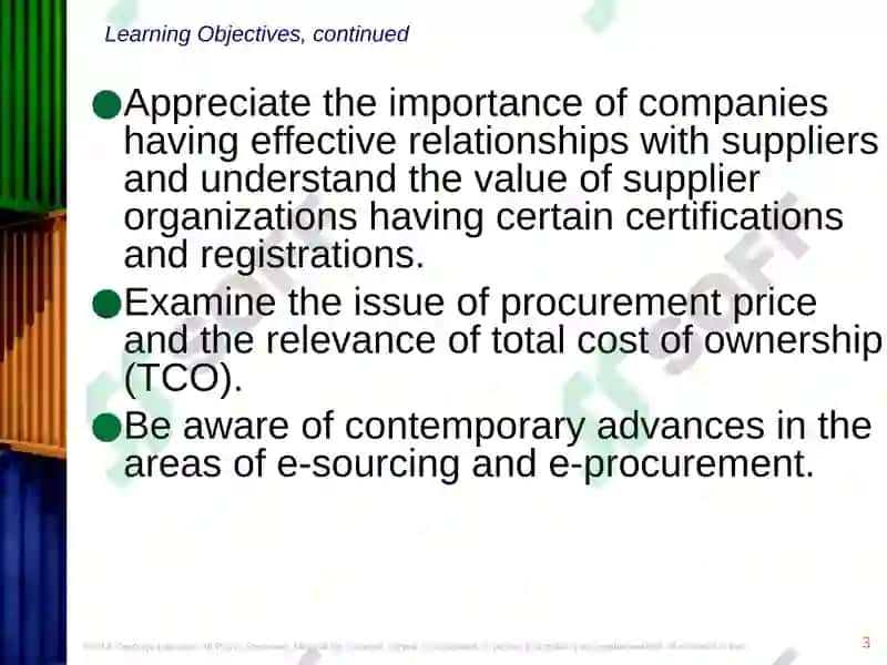 Materials and suppliers 3