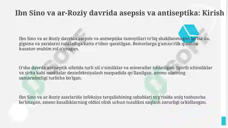 Ibn Sino va ar-Roziy davridagi aseptika va antiseptika 3