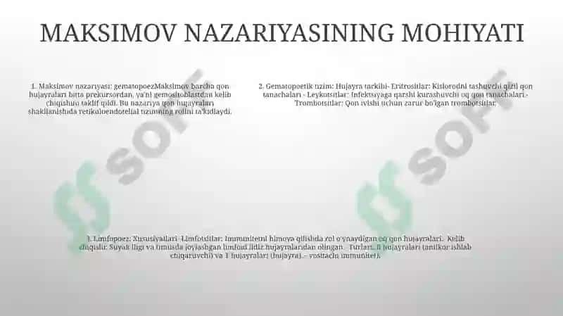 Gematopoez nazariyalari tarixi 3