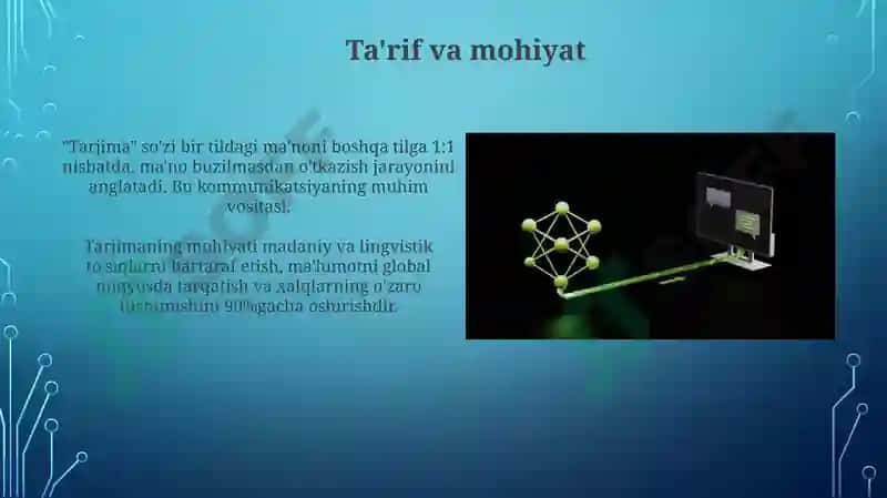 Slayd koʻrinishida qilib ber 3