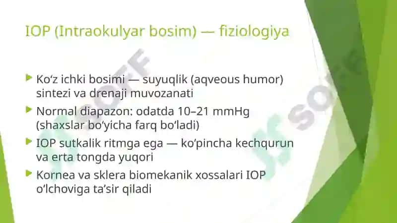 Ko‘z ichki bosimini baholash — Innovatsion usullar 3