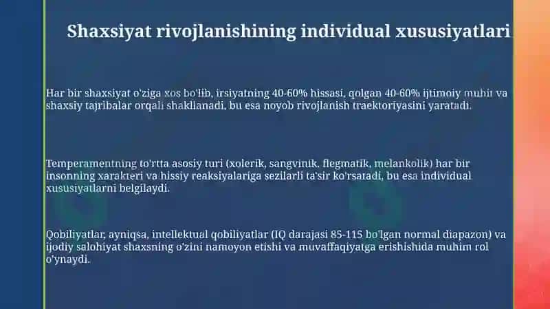 Shaxsiyat rivojlanishining individual xususiyatlari 3
