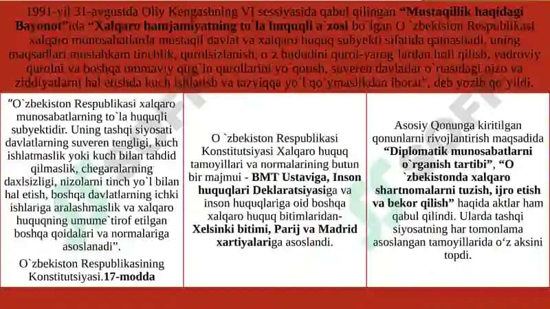 O`zbekiston va Jahon Hamjamiyati 3