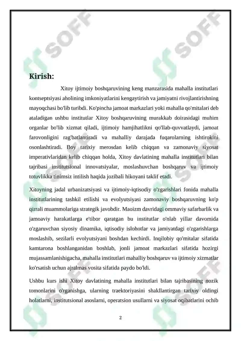 Xitoydagi Mahalla institutlari haqida maʼlumot 3