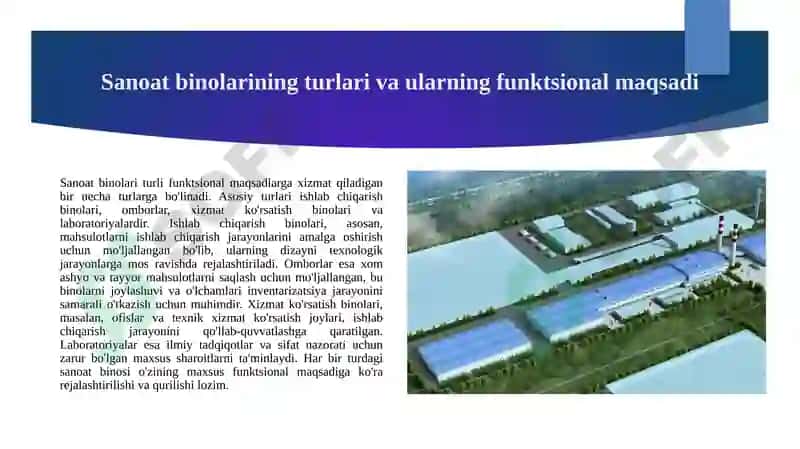 Sanoat Binolarining Tasnifi va Loyihalash Asoslari 3
