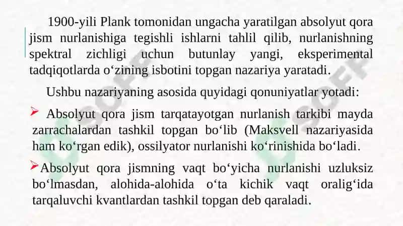 Plank nazariyasi 3