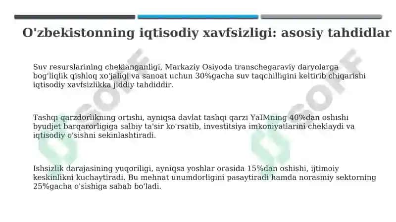 O'zbekistonning iqtisodiy xavsizligi 3