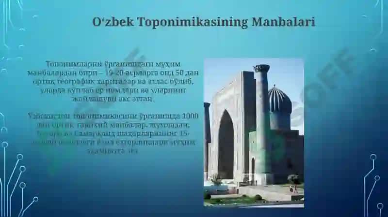 Oʻzbekistonda toponimikaga doir tadqiqotlar 3