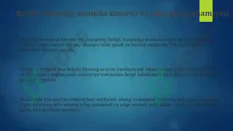Monologik matnda mazmun izchilligi va ohang 3