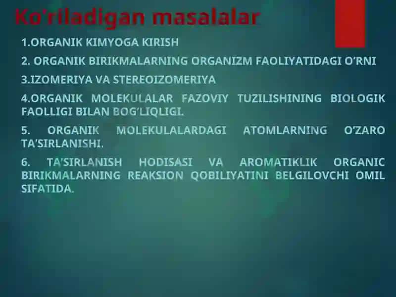 Organik kimyo asoslari 3