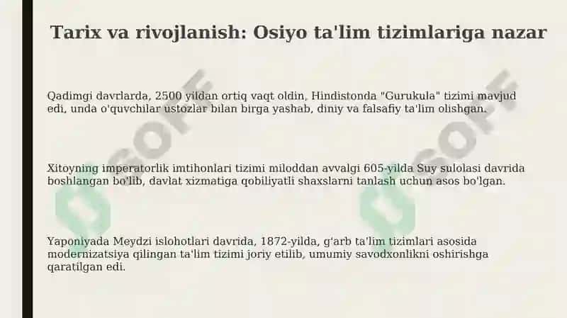 Osiyo ta'lim tizimlari 3