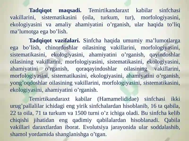Temirdaraxt kabilarsinfchasi 3