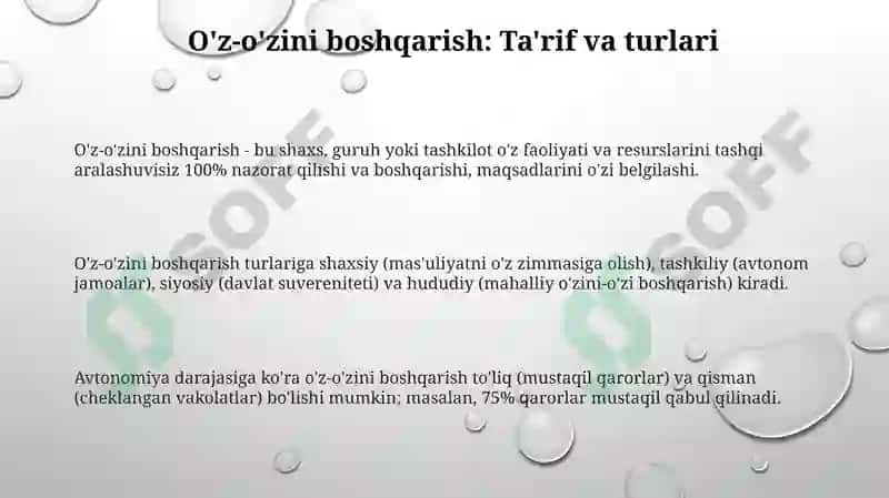O'z-o'zini boshqarish 3
