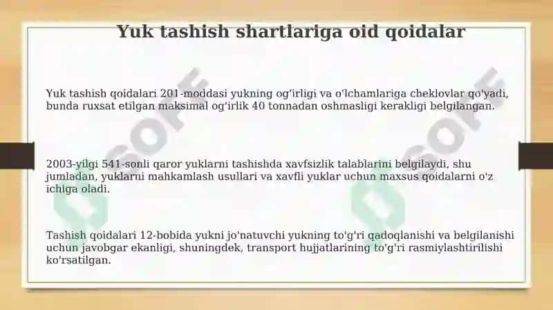 Yuk tashish shartlari 3