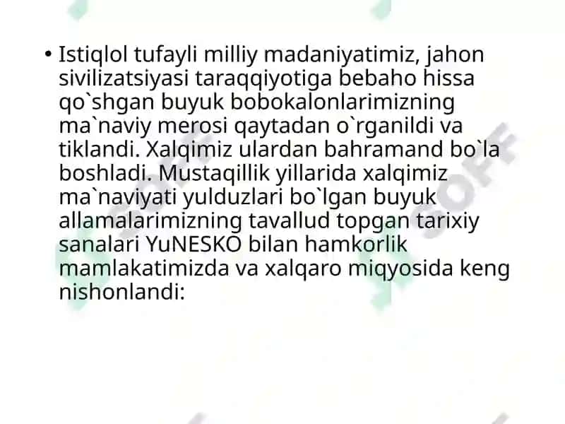 Ma'naviy merosning tiklanishi 3