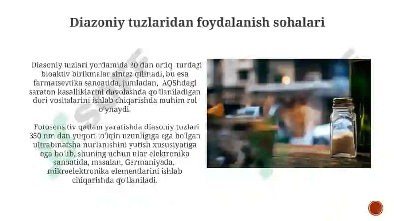 Diazoniy tuzlari asosidagi materiallar 3