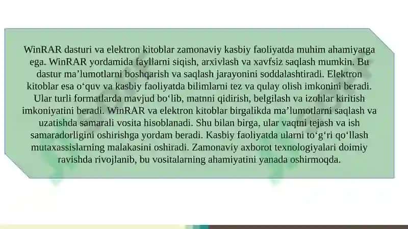 WinRAR dasturi va elektron kitoblarni o‘qish va tahrirlash 3