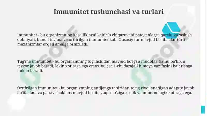 Immunitet tushunchasi va turlari 3