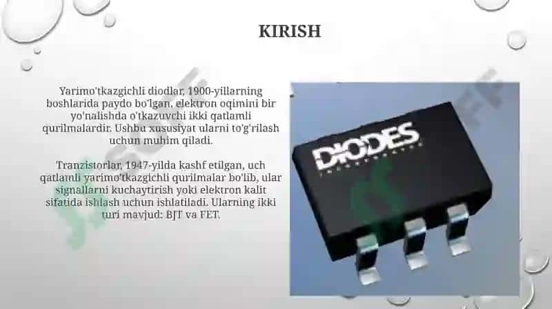 Yarimo'tkazgichli diodlar va tranzistorlar 3